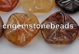 CAG6055 15.5 inches 20mm wavy coin dragon veins agate beads