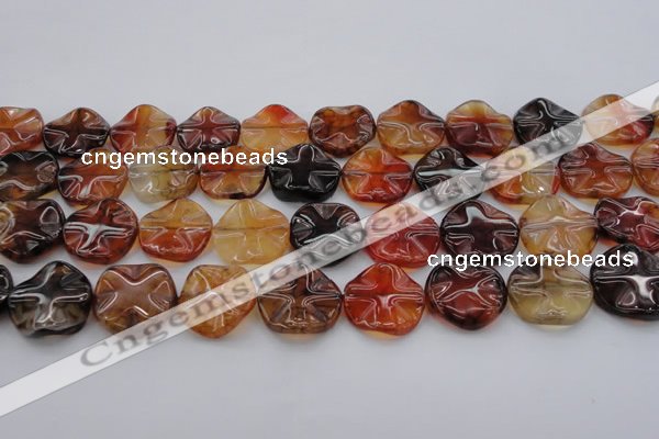 CAG6055 15.5 inches 20mm wavy coin dragon veins agate beads