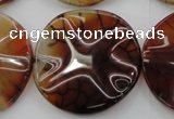 CAG6056 15.5 inches 30mm wavy coin dragon veins agate beads