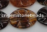 CAG6060 15.5 inches 18*25mm wavy oval dragon veins agate beads