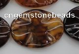 CAG6061 15.5 inches 22*30mm wavy oval dragon veins agate beads