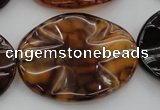 CAG6062 15.5 inches 30*40mm wavy oval dragon veins agate beads