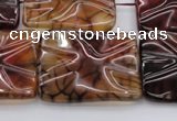 CAG6065 15.5 inches 18*25mm wavy rectangle dragon veins agate beads