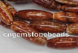 CAG607 15.5 inches 10*20mm rice natural fire agate beads wholesale