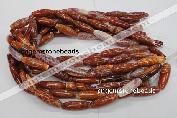 CAG607 15.5 inches 10*20mm rice natural fire agate beads wholesale