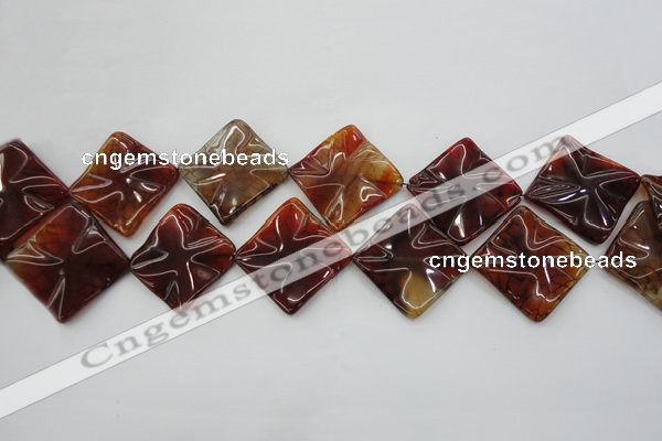 CAG6070 15.5 inches 20mm wavy diamond dragon veins agate beads