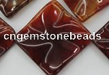 CAG6072 15.5 inches 40mm wavy diamond dragon veins agate beads