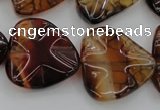 CAG6075 15.5 inches 20mm wavy triangle dragon veins agate beads