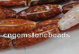 CAG608 15.5 inches 10*30mm rice natural fire agate beads wholesale