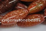 CAG610 15.5 inches 13*35mm rice natural fire agate beads wholesale