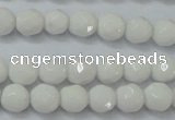 CAG6100 15.5 inches 4mm faceted round white agate gemstone beads