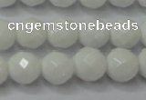 CAG6101 15.5 inches 6mm faceted round white agate gemstone beads