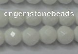 CAG6101 15.5 inches 6mm faceted round white agate gemstone beads