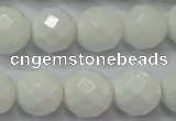 CAG6102 15.5 inches 8mm faceted round white agate gemstone beads