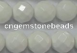 CAG6103 15.5 inches 10mm faceted round white agate gemstone beads