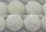 CAG6105 15.5 inches 14mm faceted round white agate gemstone beads