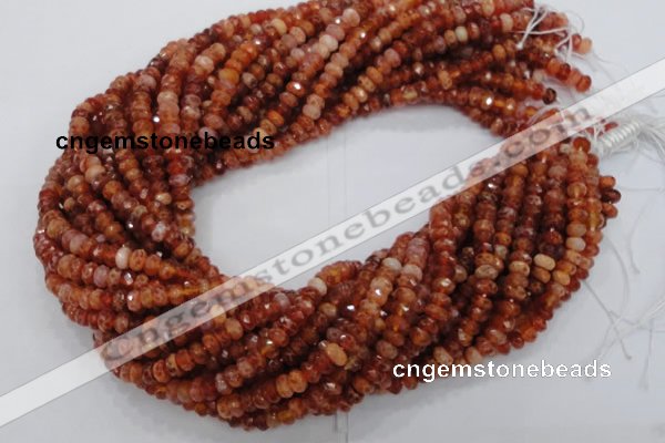 CAG611 15.5 inches 4*6mm faceted rondelle natural fire agate beads