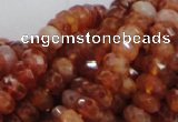 CAG612 15.5 inches 6*10mm faceted rondelle natural fire agate beads