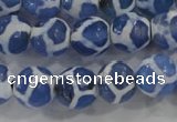 CAG6121 15 inches 10mm faceted round tibetan agate gemstone beads