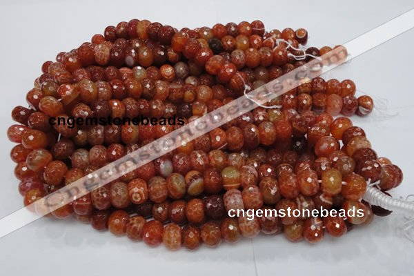 CAG613 15.5 inches 10*14mm faceted rondelle natural fire agate beads