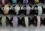 CAG6135 15 inches 8mm faceted round tibetan agate gemstone beads