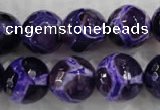 CAG6146 15 inches 12mm faceted round tibetan agate gemstone beads