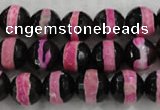 CAG6157 15 inches 14mm faceted round tibetan agate gemstone beads