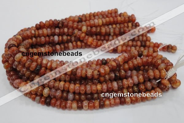 CAG616 15.5 inches 6*10mm rondelle natural fire agate beads