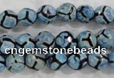 CAG6160 15 inches 8mm faceted round tibetan agate gemstone beads