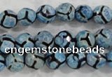 CAG6162 15 inches 12mm faceted round tibetan agate gemstone beads