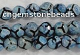 CAG6163 15 inches 14mm faceted round tibetan agate gemstone beads