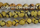 CAG6166 15 inches 10mm faceted round tibetan agate gemstone beads