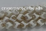 CAG6175 15 inches 8mm faceted round tibetan agate gemstone beads