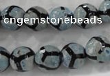 CAG6185 15 inches 8mm faceted round tibetan agate gemstone beads