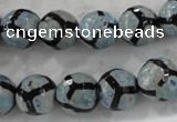 CAG6187 15 inches 12mm faceted round tibetan agate gemstone beads