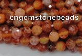 CAG620 15.5 inches 8mm faceted round natural fire agate beads