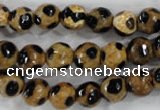 CAG6206 15 inches 10mm faceted round tibetan agate gemstone beads