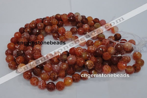 CAG621 15.5 inches 10mm faceted round natural fire agate beads