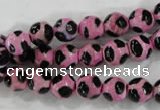 CAG6210 15 inches 8mm faceted round tibetan agate gemstone beads