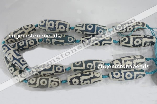 CAG6215 15 inches 15*40mm rice tibetan agate gemstone beads