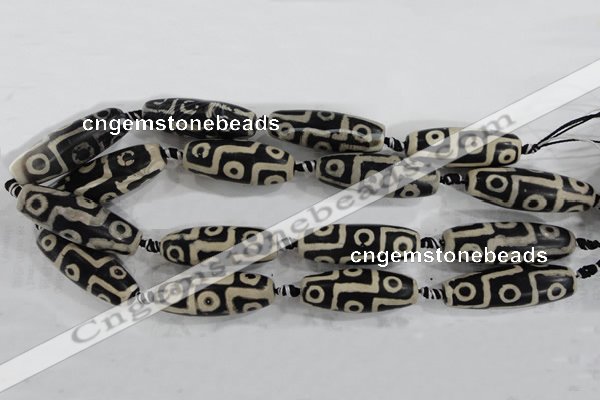 CAG6216 15 inches 15*40mm rice tibetan agate gemstone beads