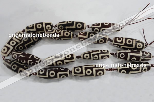 CAG6217 15 inches 15*40mm rice tibetan agate gemstone beads