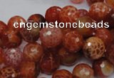 CAG622 15.5 inches 12mm faceted round natural fire agate beads