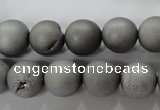 CAG6223 15 inches 10mm round plated druzy agate beads wholesale