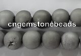 CAG6224 15 inches 12mm round plated druzy agate beads wholesale