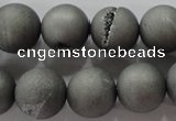 CAG6226 15 inches 16mm round plated druzy agate beads wholesale