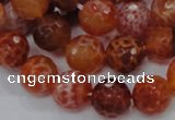 CAG623 15.5 inches 14mm faceted round natural fire agate beads