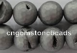 CAG6238 15 inches 20mm faceted round plated druzy agate beads