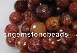 CAG624 15.5 inches 16mm faceted round natural fire agate beads