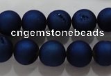 CAG6242 15 inches 8mm round plated druzy agate beads wholesale